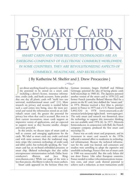 smart card consortium|Smart Card Evolution – Communications of the ACM.